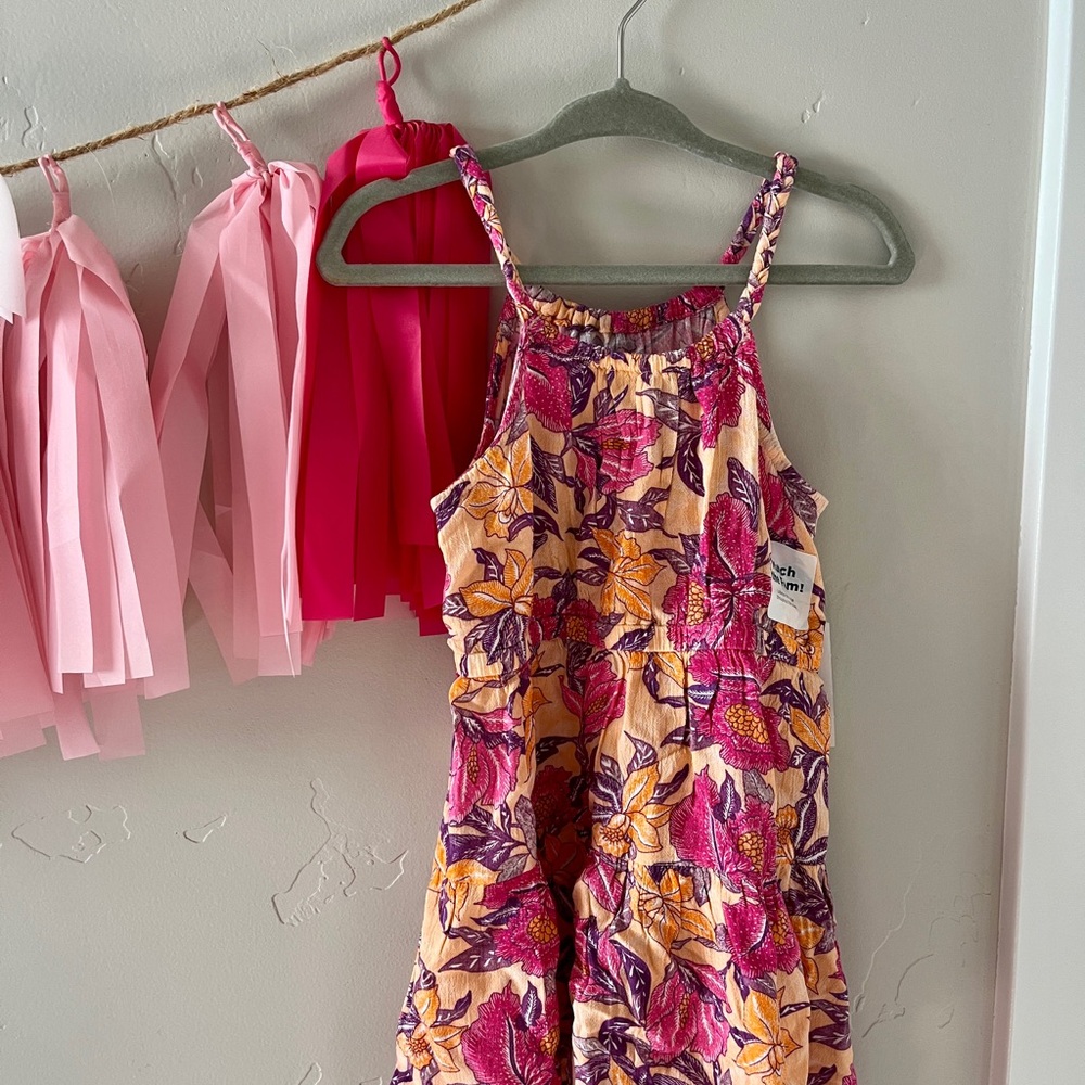 NWT!! Floral Summer Dress with Pink and Orange Design